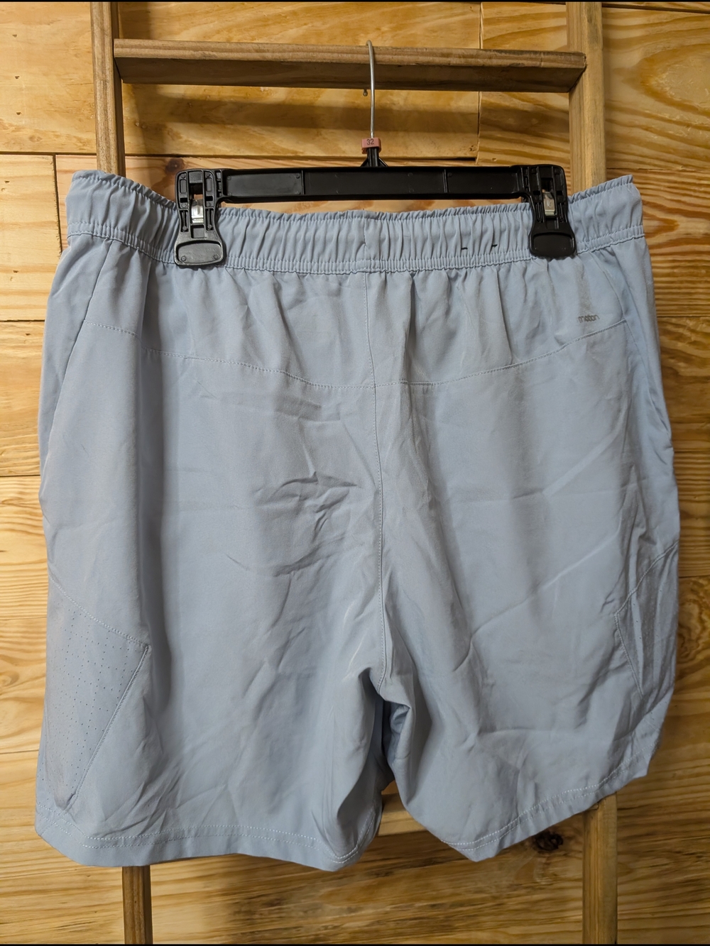 Motion Light Gray Athletic Shorts with Reflective Trim - Picture 2 of 4